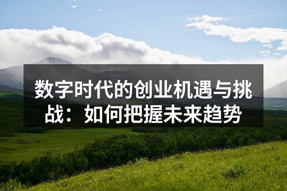 数字时代的创业机遇与挑战
